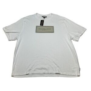 Michael Kors Seersucker Label Logo T-Shirt Mens 2XL Crew Neck Short Sleeve NEW‎